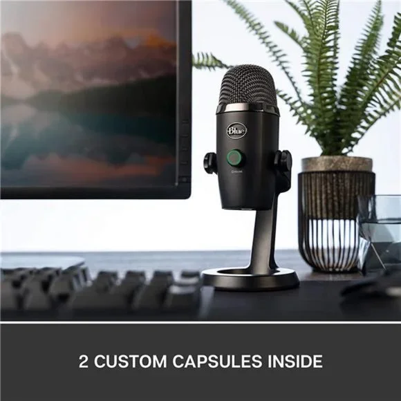 Logitech Blue Yeti Nano Premium USB Microphonel, No-Latency Monitoring-Blackout